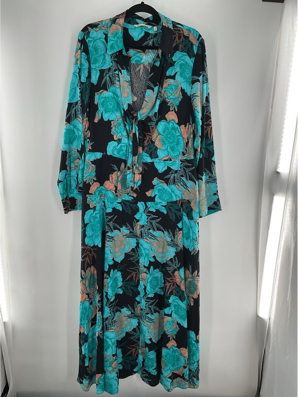 Soft Surroundings Women’s Extra Large Floral Maxi Multicolor Collared Dress 139